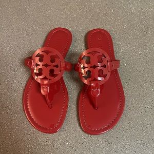 Size 6.5 Tory Red Leather sandals…Brand New